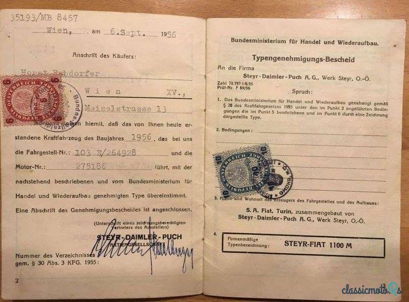 1956' Fiat 1100 M photo #5