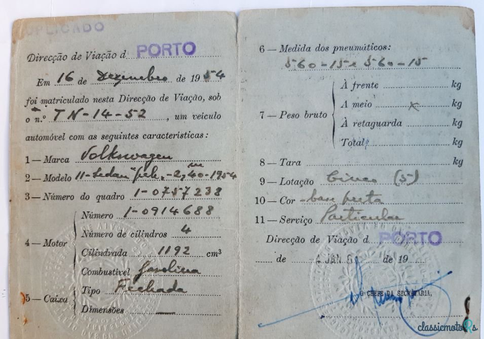 1954' Volkswagen Carocha photo #3