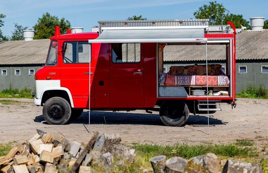 Mercedes-Benz T2 Fire Truck Camper Lets You Enjoy Endless Views and Live off the Grid