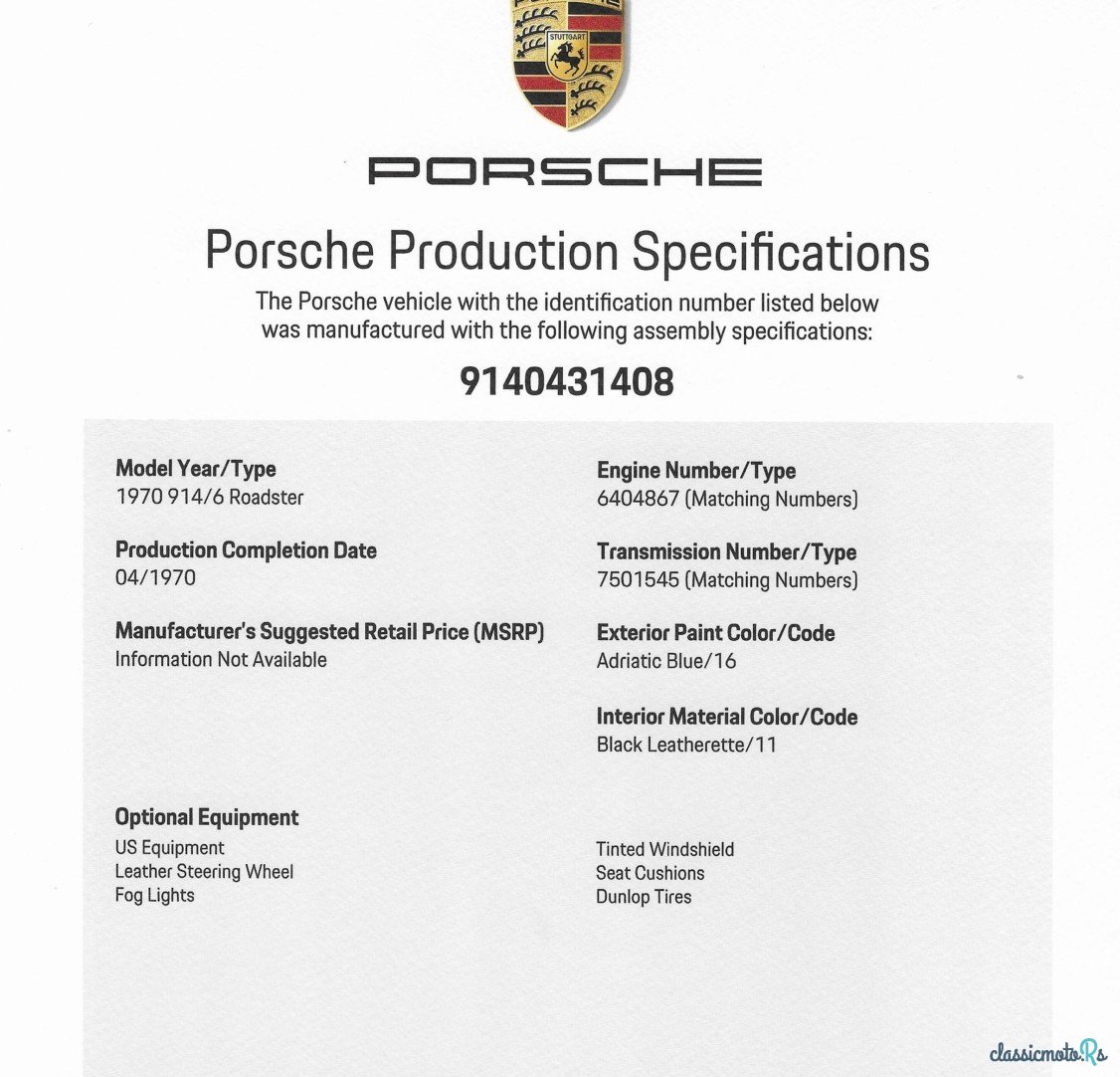 1970' Porsche 914 914-6 photo #6