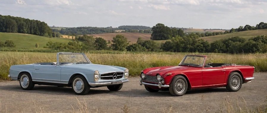 Triumph TR5 vs Mercedes 250 SL : une recette similaire pour des univers opposés !