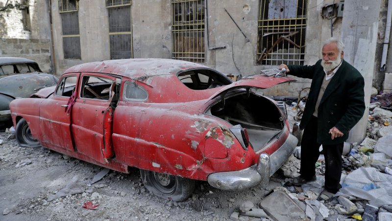Syrian car collector returns to Aleppo to care for the remains of his fleet