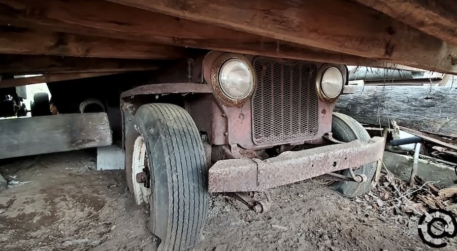 See Classic 1950 Willys Jeep Miraculously Rescued From Collapsed Barn