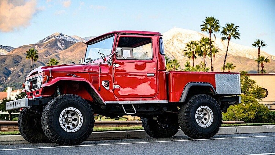 1965 Toyota Land Cruiser FJ45 Short Bed Is Pure Off-Road Poster Truck Art