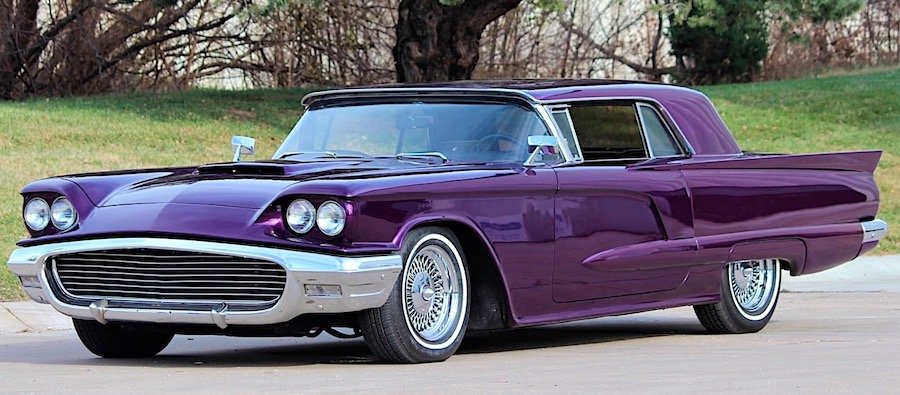 1959 Ford Thunderbird Is One Chopped and Mean Purple Monster