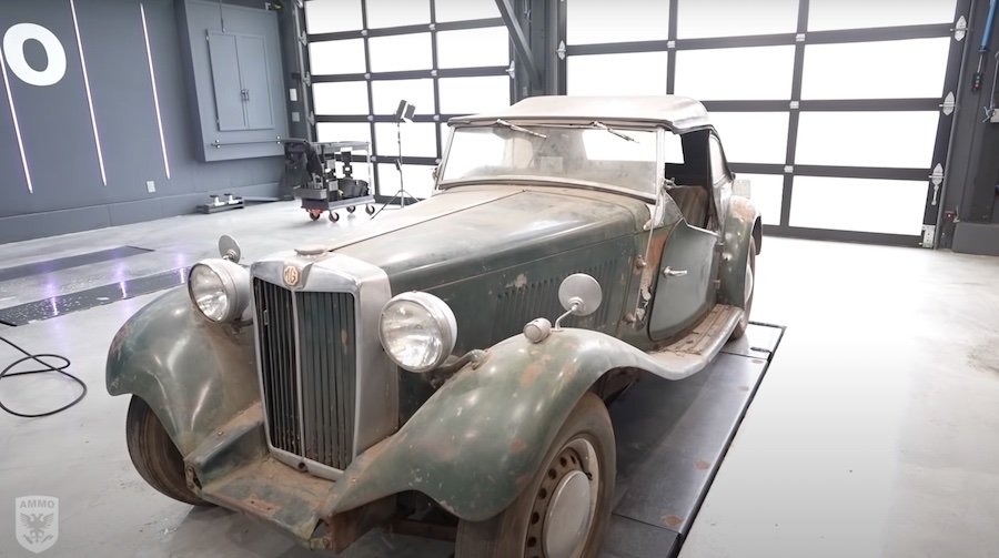1950 MG TD Comes Back To Life After First Wash In 34 Years