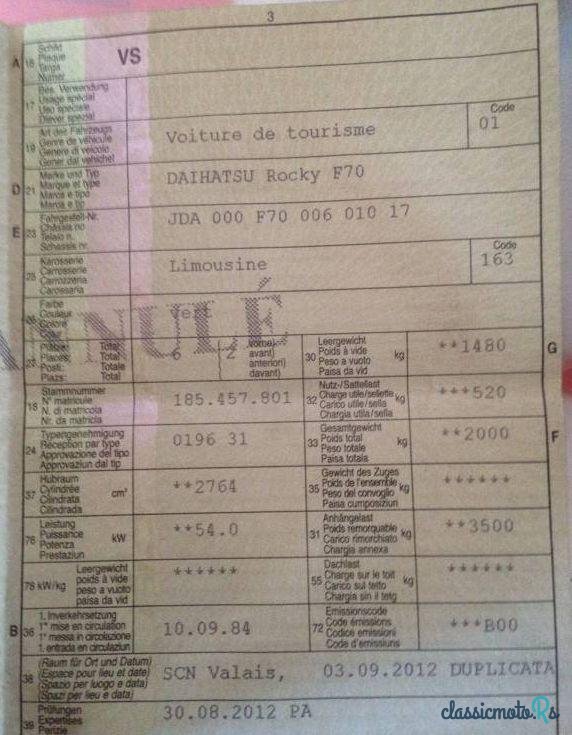 1984' Daihatsu Rocky photo #2