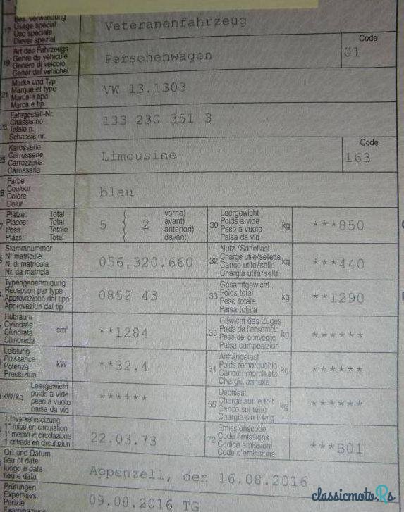 1973' Volkswagen Käfer photo #3