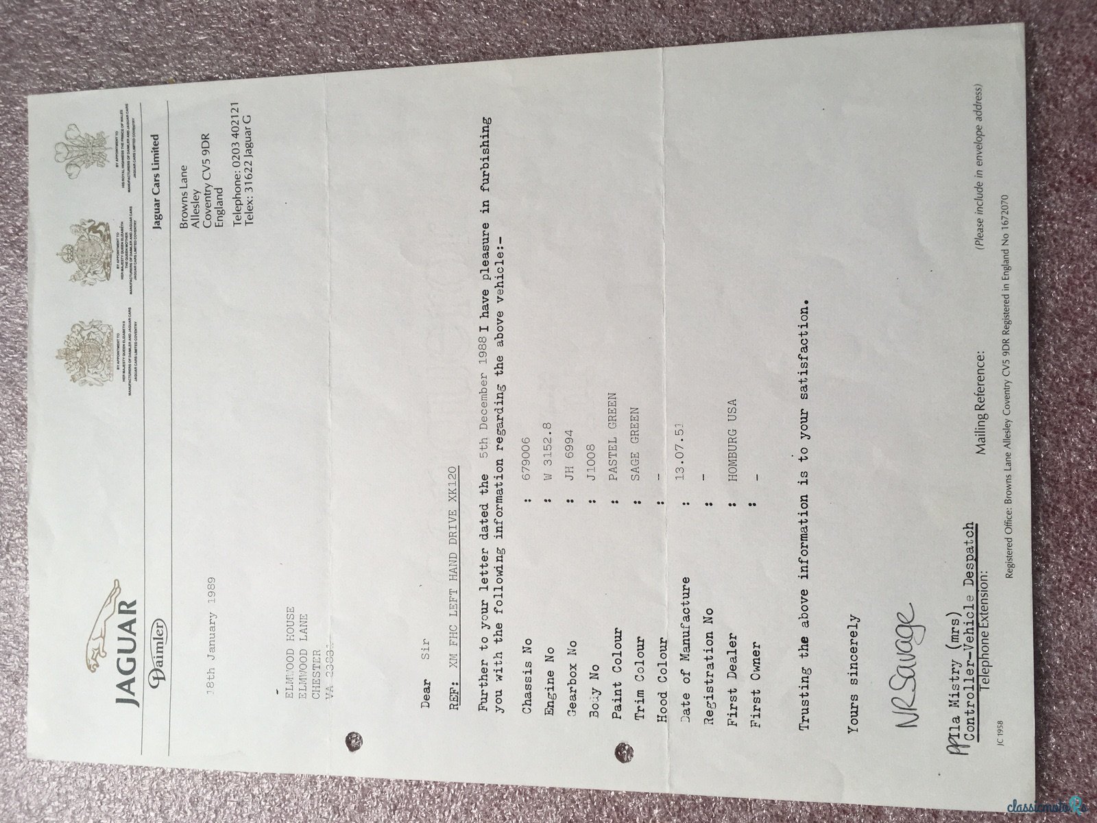 1951' Jaguar XK 120 photo #7