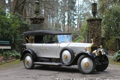 1924 Rolls Royce Silver Ghost Boattail Speedster Black 34 Side View On  Driveway By House  Kimballstock