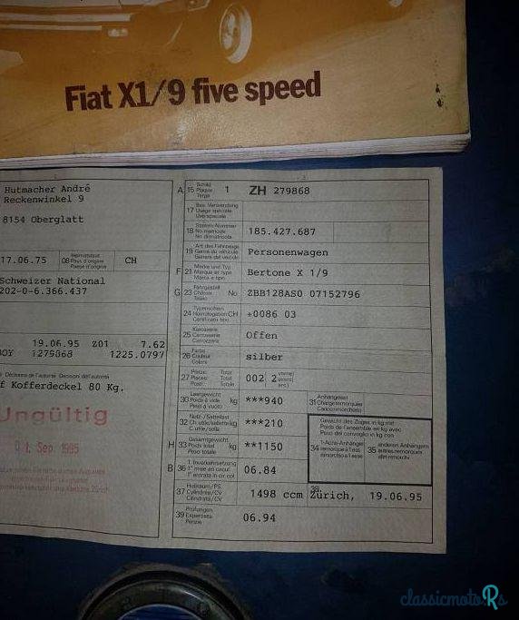 1984' Fiat X 1/9 photo #4