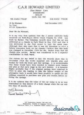 1923' Rolls-Royce Silver Ghost Barker 3/4 Cabrio photo #4