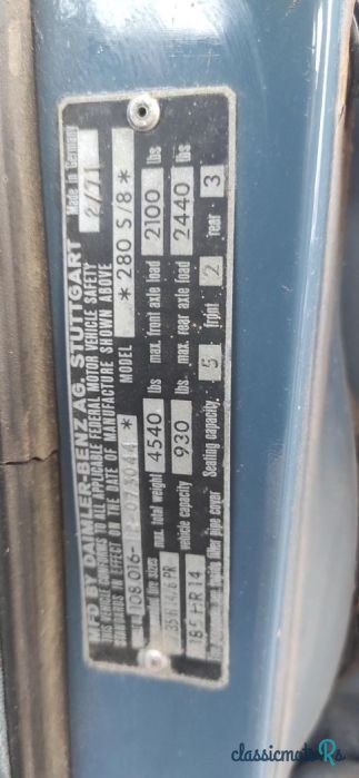 1971' Mercedes-Benz Klasa S photo #6