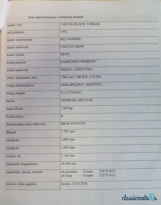 1972' Chrysler New Yorker photo #6