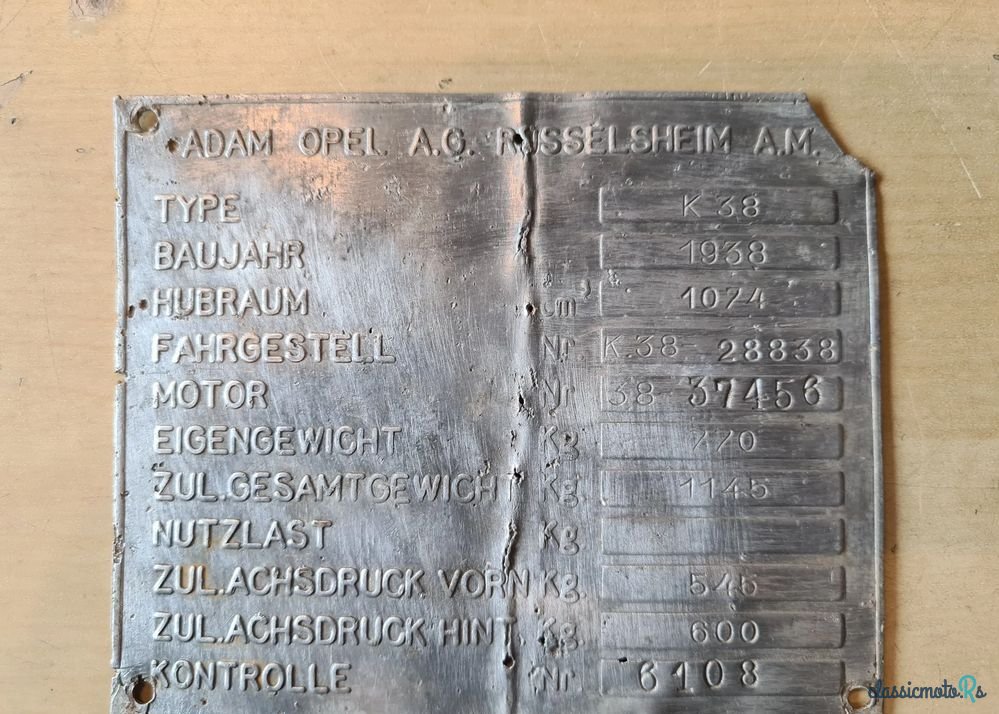 1938' Opel Kadett k38 photo #5